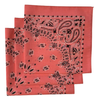 Made in the USA Paisley  Bandanas - 3 Pack, 22" x 22", 100% Cotton