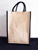 Tall Jute Blend Tote with Trim