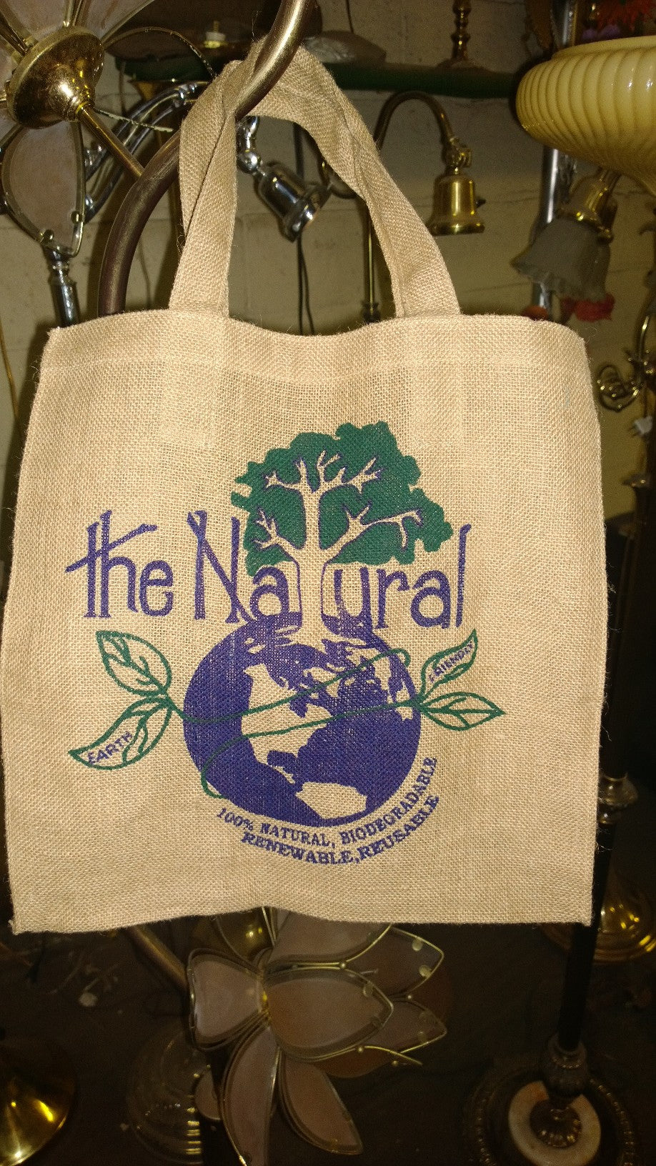 Jute Tote Bag with Eco Friendly Print 15" x 15" x 6" (10oz)