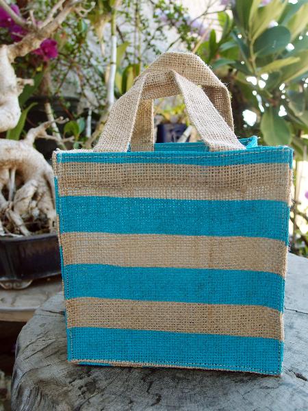 Jute Striped Plant Tote