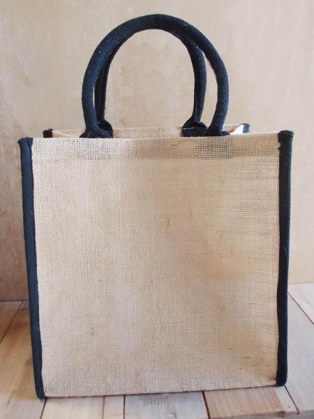 Burlap Tote Bags with Cotton Trim