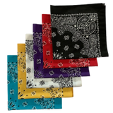 Made in the USA Assorted Paisley  Bandanas -6 Pack, 22" x 22", 100% Cotton Additional