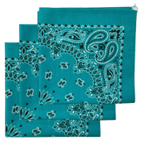 Made in the USA Paisley  Bandanas - 3 Pack, 22" x 22", 100% Cotton