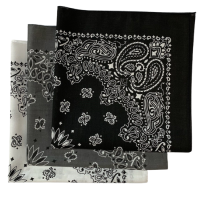 Made in the USA Assorted Paisley  Bandanas -3 Pack, 22" x 22", 100% Cotton additional