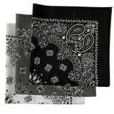 Made in the USA Assorted Paisley  Bandanas -3 Pack, 22" x 22", 100% Cotton Additional