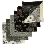 Made in the USA Assorted Paisley  Bandanas -6 Pack, 22" x 22", 100% Cotton Additional