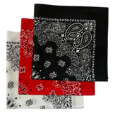 Made in the USA Assorted Paisley  Bandanas -3 Pack, 22" x 22", 100% Cotton additional