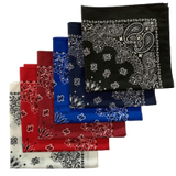 Made in the USA Assorted Paisley  Bandanas -6 Pack, 22" x 22", 100% Cotton Additional