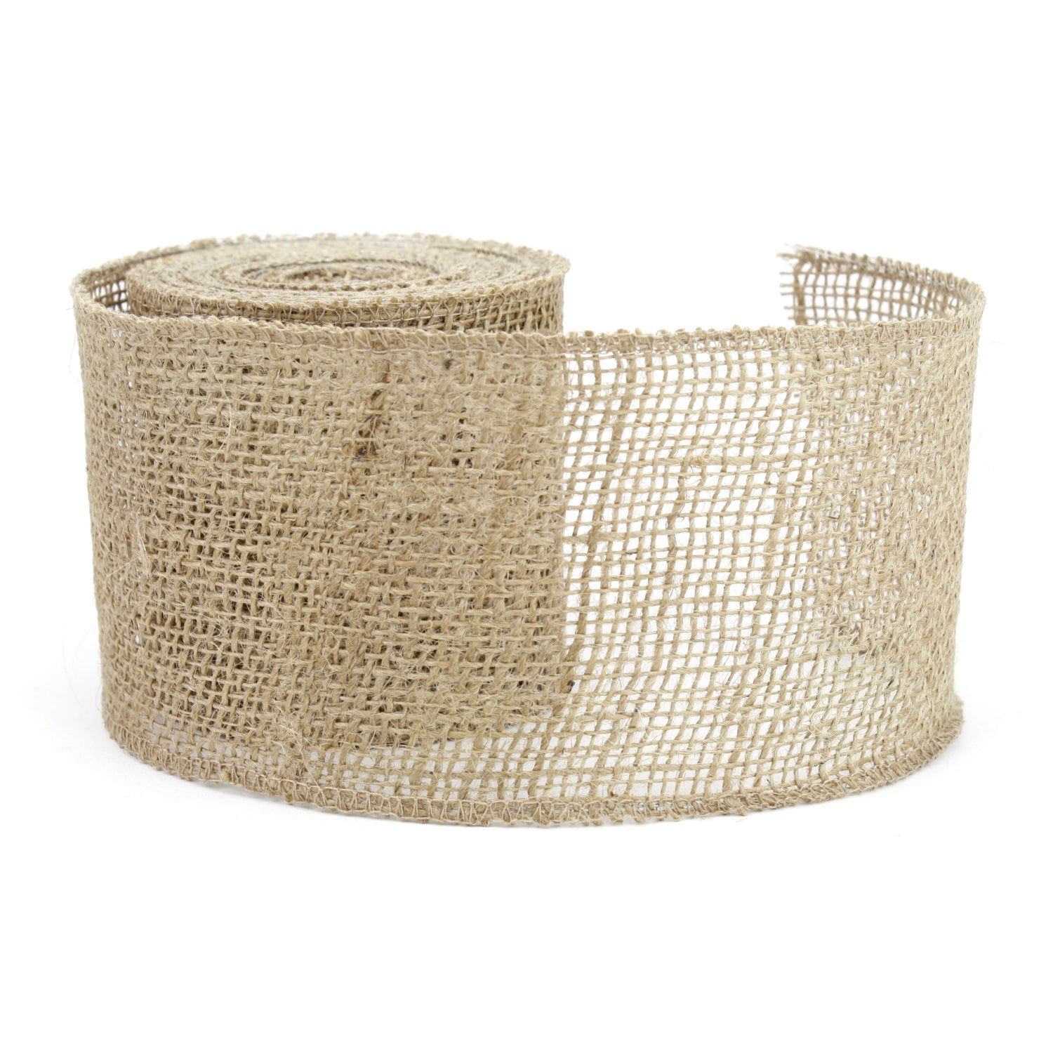 4" Natural Wired Burlap Ribbon - 10 Yard Roll