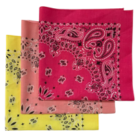 Made in the USA Assorted Paisley  Bandanas -3 Pack, 22" x 22", 100% Cotton additional