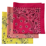 Made in the USA Assorted Paisley  Bandanas -3 Pack, 22" x 22", 100% Cotton additional