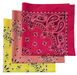 Made in the USA Assorted Paisley  Bandanas -3 Pack, 22" x 22", 100% Cotton Additional