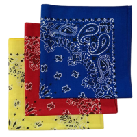 Made in the USA Assorted Paisley  Bandanas -3 Pack, 22" x 22", 100% Cotton additional