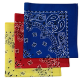 Made in the USA Assorted Paisley  Bandanas -3 Pack, 22" x 22", 100% Cotton additional