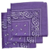 Lavender Paisley Bandanas (3 Pack) 22" x 22" 100% Cotton