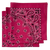 Hot Pink Paisley Bandanas - Made In The USA (3 Pk) 22" x 22"