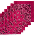 Hot Pink Paisley Bandanas - USA Made (6 Pk) 22" x 22"