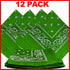 Light Green Paisley Bandanas (12 Pk) 22" x 22" 100% Cotton