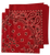 Red Paisley Bandanas - Made In The USA (3 Pk) 22" x 22"